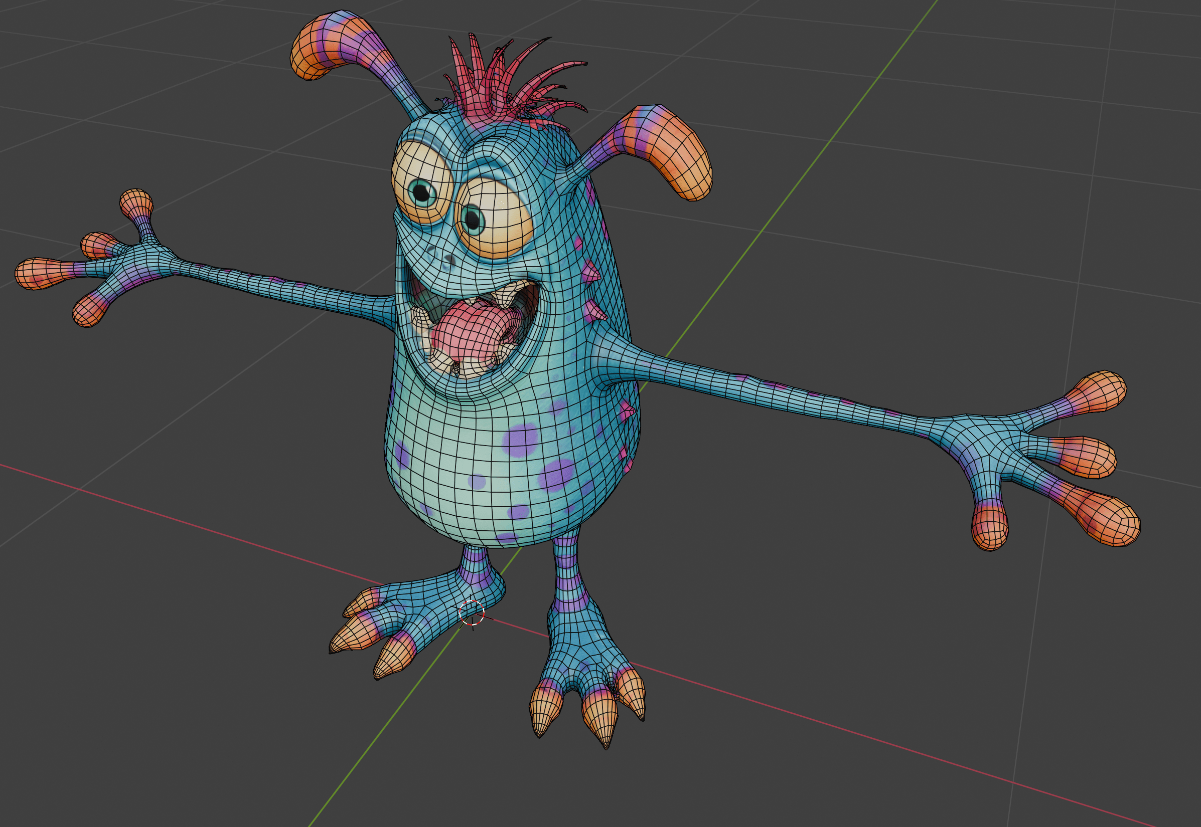 Funny Blue Cartoon Monster preview 3